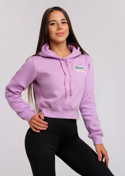 Crop mikina BeastPink fialová